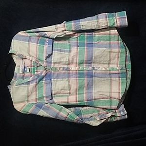 Columbia plaid long sleeve button down shirt